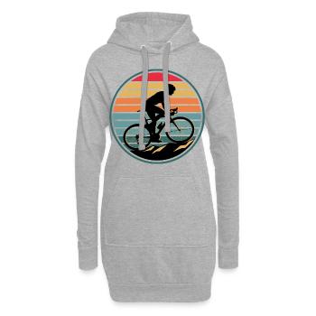 Vélo de montagne rétro Cycliste - Sweat-shirt à capuche long Femme - gris chiné - Devant