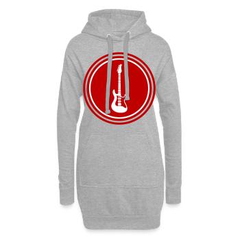 Symbole de guitare - Sweat-shirt à capuche long Femme - gris chiné - Devant