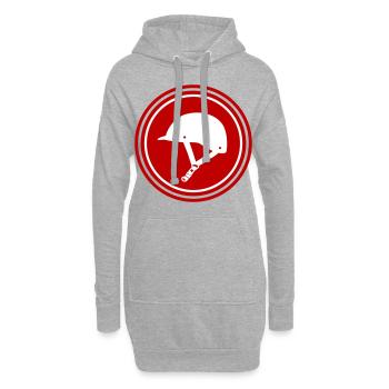 Icône du chapeau équestre - Sweat-shirt à capuche long Femme - gris chiné - Devant