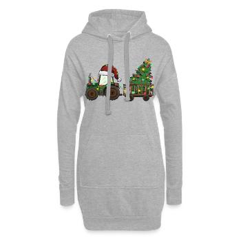 Trekker Arbre de Noël Farmer Cadeau - Sweat-shirt à capuche long Femme - gris chiné - Devant