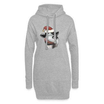 Kuh Landwirt Bauer Bäuerin Ugly Christmas - Hoodie-Kleid - Grau meliert - Vorne