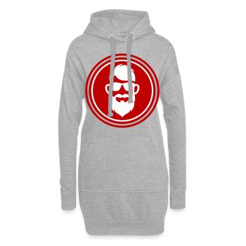 Gesicht bart symbol - Hoodie-Kleid - Grau meliert - Vorne