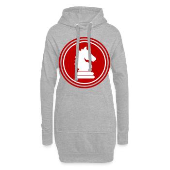 Pièce d’échecs de cheval - Sweat-shirt à capuche long Femme - gris chiné - Devant
