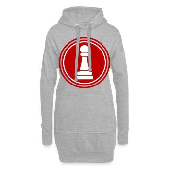 Läufer Bauer Schachfigur - Hoodie-Kleid - Grau meliert - Vorne