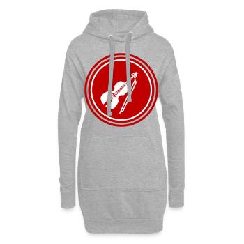 Symbole de l’icône du violon - Sweat-shirt à capuche long Femme - gris chiné - Devant