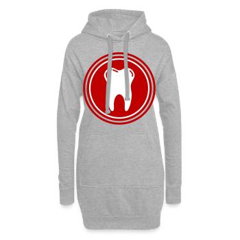Symbole de l’icône de dent - Sweat-shirt à capuche long Femme - gris chiné - Devant