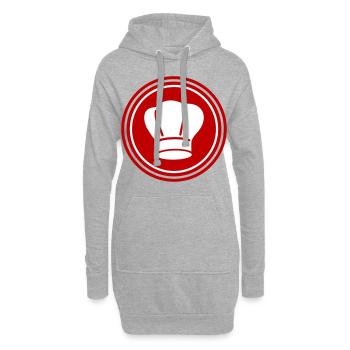 Kochmütze Symbol Kreis - Hoodie-Kleid - Grau meliert - Vorne