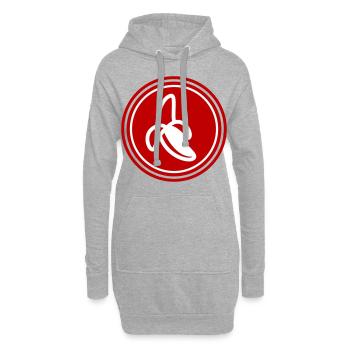 Symbole de la banane - Sweat-shirt à capuche long Femme - gris chiné - Devant