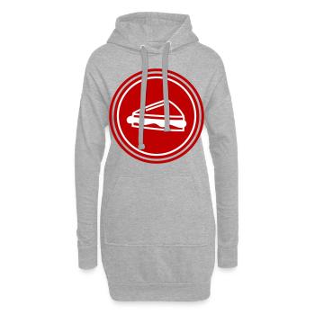 Symbole sandwich - Sweat-shirt à capuche long Femme - gris chiné - Devant