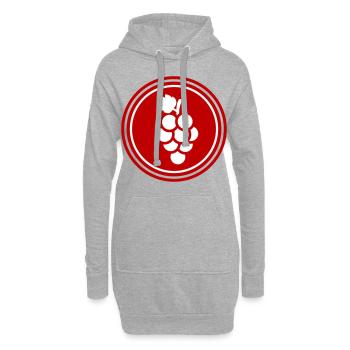 weintrauben symbol - Hoodie-Kleid - Grau meliert - Vorne