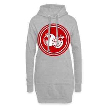 Granatapfel obst - Hoodie-Kleid - Grau meliert - Vorne