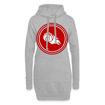 Basketball Feuer flamme - Hoodie-Kleid - Grau meliert - Vorne