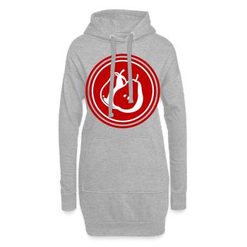 Symbole du fruit de la poire - Sweat-shirt à capuche long Femme - gris chiné - Devant
