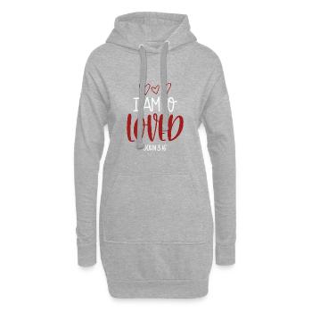 Christian Design Je suis tellement aimé Jean 3 verset 16 - Sweat-shirt à capuche long Femme - gris chiné - Devant
