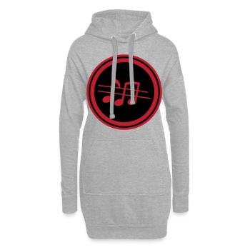 Partitions musicales - Sweat-shirt à capuche long Femme - gris chiné - Devant