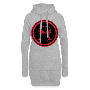 Wein Gläser - Hoodie-Kleid - Grau meliert - Vorne