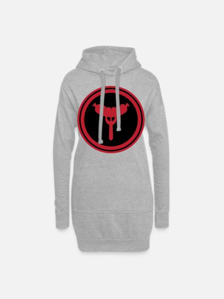 Wurst Gabel - Hoodie-Kleid - Grau meliert