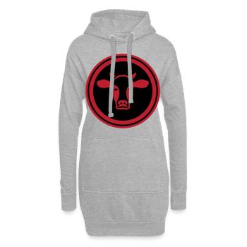 Kuh Kopf Symbol - Hoodie-Kleid - Grau meliert - Vorne