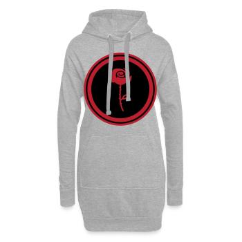 Symbole de la rose - Sweat-shirt à capuche long Femme - gris chiné - Devant