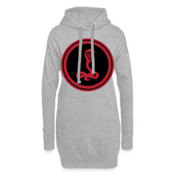 Cobra serpent - Sweat-shirt à capuche long Femme - gris chiné - Devant