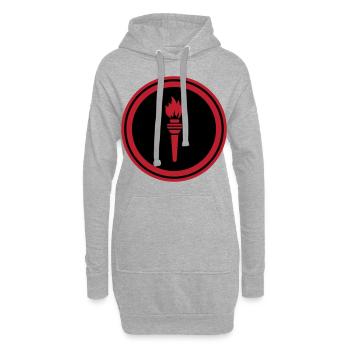 Symbole de flamme - Sweat-shirt à capuche long Femme - gris chiné - Devant