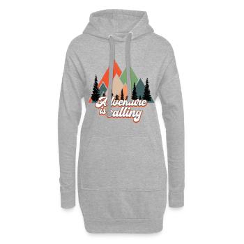 L’aventure appelle les montagnes rétro Alpes - Sweat-shirt à capuche long Femme - gris chiné - Devant