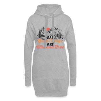 Sauvage et libre liberté de randonnée nature - Sweat-shirt à capuche long Femme - gris chiné - Devant