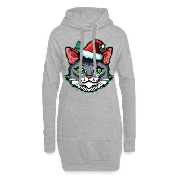 Superbe design de chaton de Noël, le meilleur cadeau de Noël - Sweat-shirt à capuche long Femme - gris chiné - Devant