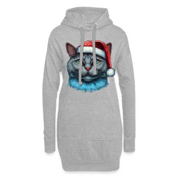 Niedliche Advent Kätzchen Illustration, eine ausgezeichnete - Hoodie-Kleid - Grau meliert - Vorne