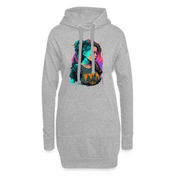 Fearsome Punk Girl das ideale Geschenk für Tech-Nerds - Hoodie-Kleid - Grau meliert - Vorne