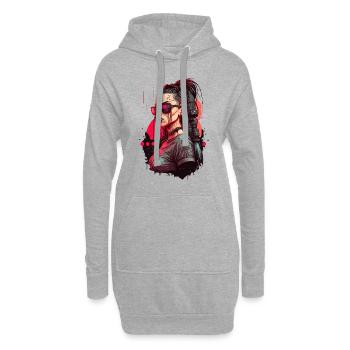 Magnifique œuvre d’art d’une femme futuriste - Sweat-shirt à capuche long Femme - gris chiné - Devant