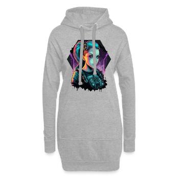 A Beautiful Punk Girl das ideale Geschenk für Cyber - Hoodie-Kleid - Grau meliert - Vorne