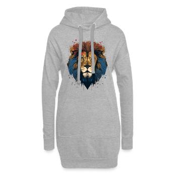 Animal Lover - Lion - Sweat-shirt à capuche long Femme - gris chiné - Devant