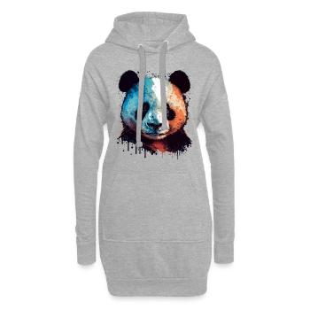 Panda Cadeau pour les garçons - Sweat-shirt à capuche long Femme - gris chiné - Devant