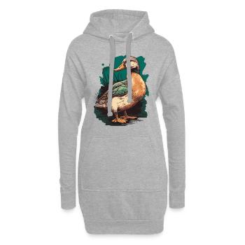 Canard pour chasseur de canard - Sweat-shirt à capuche long Femme - gris chiné - Devant