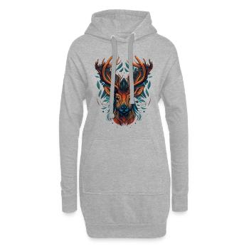 Biche - Sweat-shirt à capuche long Femme - gris chiné - Devant