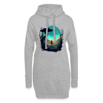 Scifi - Hoodie-Kleid - Grau meliert - Vorne