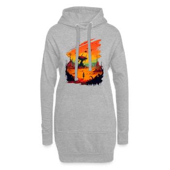 farbenfroh - Hoodie-Kleid - Grau meliert - Vorne