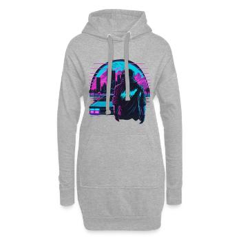 Retro-Futepunk - Hoodie-Kleid - Grau meliert - Vorne