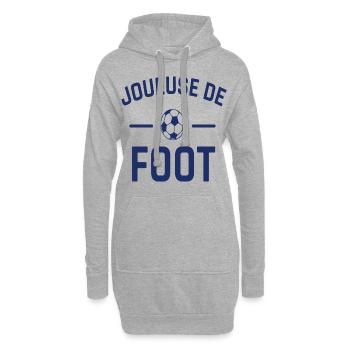 Joueuse de foot humour football cadeau footbaleuse - Sweat-shirt à capuche long Femme - gris chiné - Devant