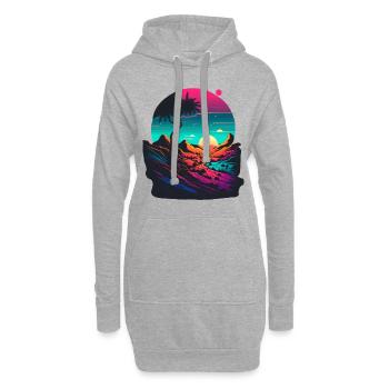 Œuvre au néon - Sweat-shirt à capuche long Femme - gris chiné - Devant