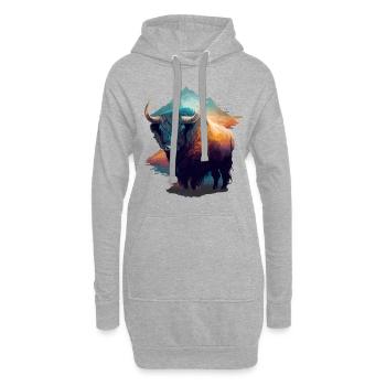 Galaxie Yak - Sweat-shirt à capuche long Femme - gris chiné - Devant