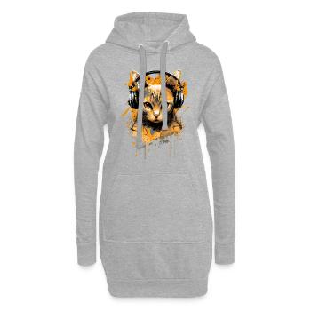 Porter - Sweat-shirt à capuche long Femme - gris chiné - Devant