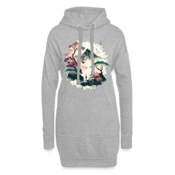 Rote Sonne - Hoodie-Kleid - Grau meliert - Vorne
