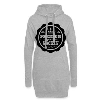 Premium Köchin - Hoodie-Kleid - Grau meliert - Vorne