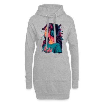 Lo-Fi - Hoodie-Kleid - Grau meliert - Vorne