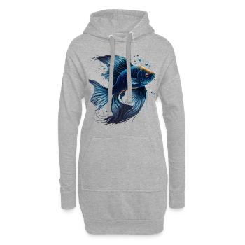 Blauer Fisch - Hoodie-Kleid - Grau meliert - Vorne
