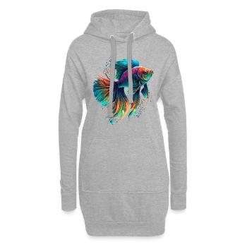 Aquarienfisch - Hoodie-Kleid - Grau meliert - Vorne