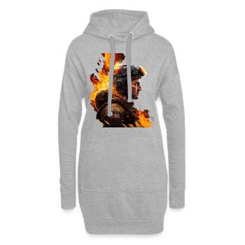 Feuerwehrmann - zeige deine Unterstützung - Hoodie-Kleid - Grau meliert - Vorne