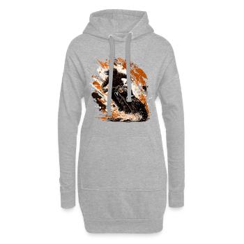 Né pour le dirt bike: motif motocross - Sweat-shirt à capuche long Femme - gris chiné - Devant